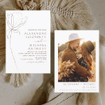 Convites Terracotta Foto Floral Minimalista de Casamento<br><div class="desc">Terracotta (terra cotta) da linha plana botânica minimalista e o calão negro da boia boêmica neutra (outono),  inverno,  Primavera ou verão com convites para fotos ou fotos - inclui uma bela e elegante tipografia de roteiro para a celebração especial do dia do casamento.</div>