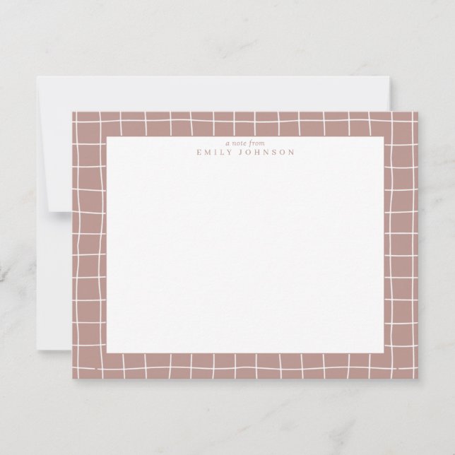 Convites Terracotta Grid Note Card (Frente)