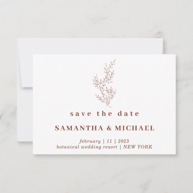 Convites Terracotta Indie Autumn Floral Salvar a data (Frente)