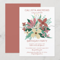 Terracotta Ivory Floral Greenery Buquê Sweet 16