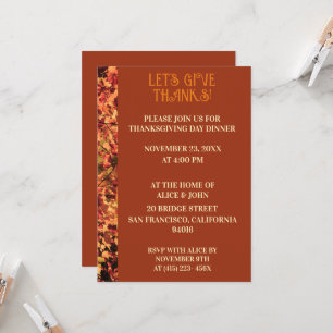 Convites Terracotta Janta Ação de Graças Banquete de outono