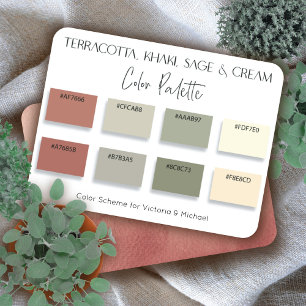 Convites Terracotta Kahaki Sage & Cream - Placa da Paleta d