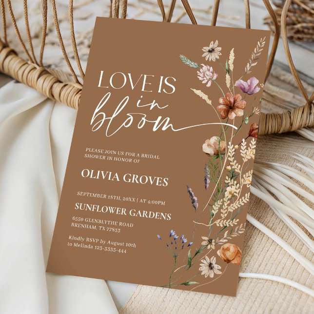 Convites Terracotta Love está em Bloom Chá de panela (Criador carregado)