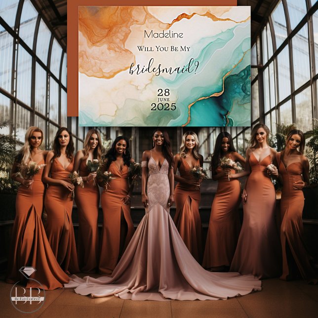 Convites Terracotta Modern Abstrato Agate Proposta (Criador carregado)