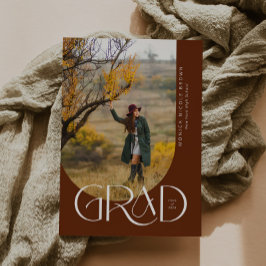 Convites Terracotta Modern Arch - Graduação de Foto Minimal