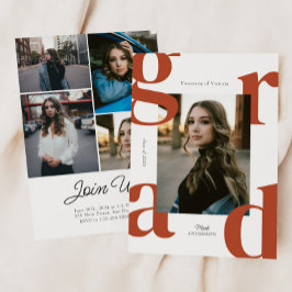 Convites Terracotta Modern Bold Classe de Graduação 2024