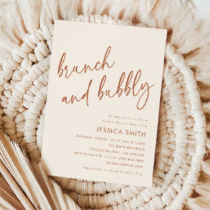 Convites Terracotta Modern Brunch e Bubbly Chá de Bebê da N