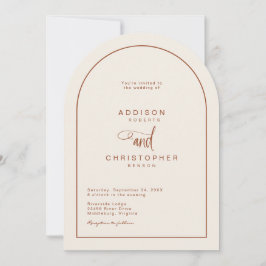 Convites Terracotta Modern Minimalista Casamento de Script