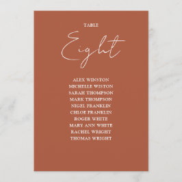 Convites Terracotta Modern Seating Chart Table Number