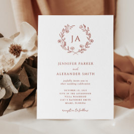 Convites Terracotta Monograma Wedding