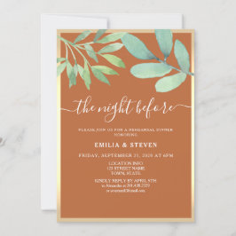 Convites Terracotta Na Noite Antes Do Janto De Ensaio