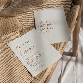 Convites Terracotta Orange Minimalist Boho Rust Weding