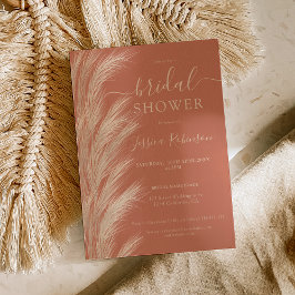 Convites Terracotta pampas chá de panela