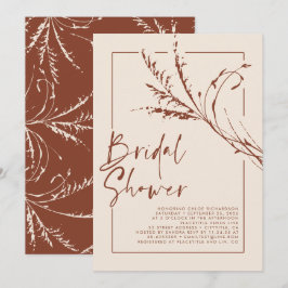 Convites Terracotta Pampas Grass Modern Boho Chá de panela