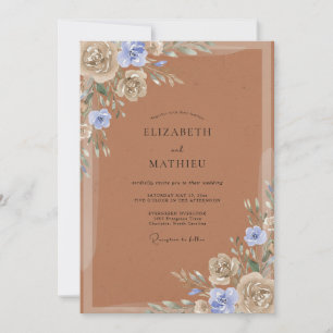 Convites Terracotta Periwinkle Cinza Eucalipto Casamento