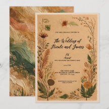 Terracotta Pêssego Flores Prensadas Casamento Boho