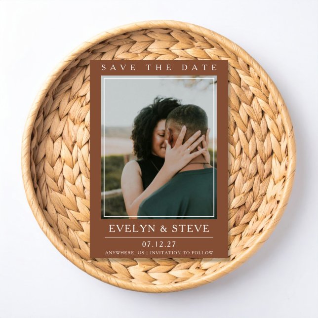 Convites Terracotta Photo Save the Date (Criador carregado)