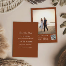 Terracotta Photo Save the Date Card