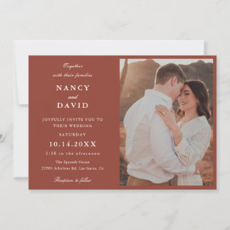 Convites Terracotta Photo Wedding  Invitation