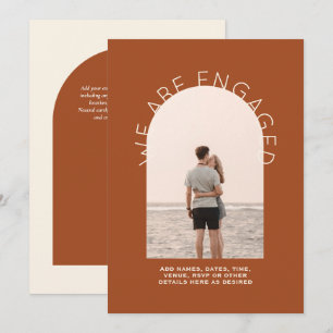 Convites Terracotta Photo Wedding Noivado Modern