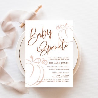 Convites Terracotta Pumpkin Fall Bohemian Baby Sprinkle