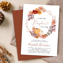 Terracotta Pumpkin Watercolor Chá de fraldas