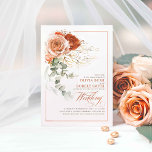Convites Terracotta Queimou Flores Laranja Eucalyptus Casam<br><div class="desc">Seu dia de casamento é o epítome da perfeição. Com tudo desde o vestido até a música, até os pequenos detalhes que compõem o seu dia, você quer que cada aspecto seja perfeito. É por isso que oferecemos este elegante design floral que é eterno em toda a sua beleza. Nossa...</div>