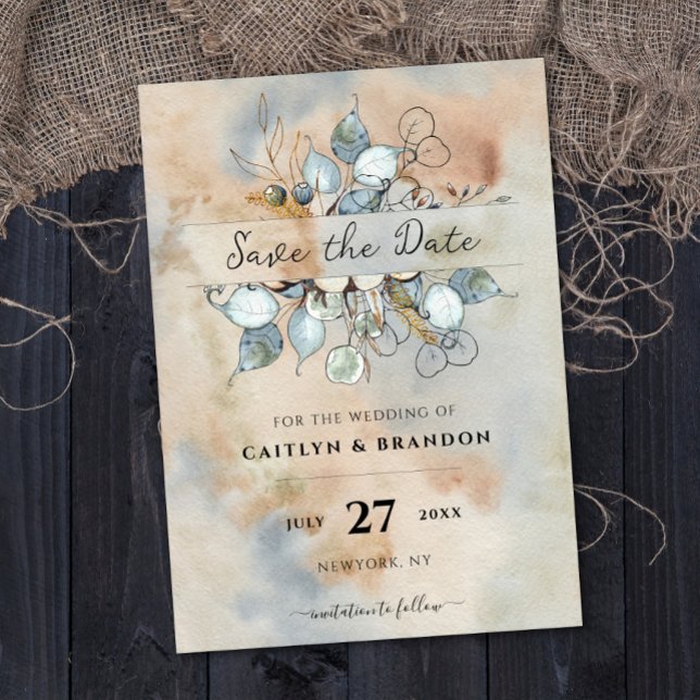 Convites Terracotta Rust Flowers Boho Earthy Fall Foliage (Criador carregado)