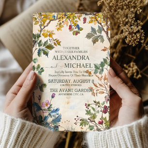 Convites Terracotta Rustic Wedding Mountain Wildflower