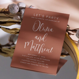 Convites Terracotta - script de tipografia casamento + deta