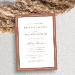 Convites Terracotta Script Wedding<br><div class="desc">Convocação De Casamento De Terracotta. Faça seu convite de casamento tão memorável quanto seu dia especial com este design e na moda. Apresentando um olhar simples e minimalista com um toque clássico tradicional, este convite moderno apenas para texto apresenta um roteiro de caligrafia com letra manual com um clássico terracota...</div>