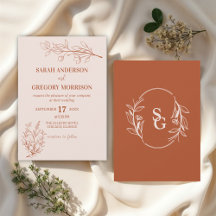 Terracotta Simple Boho Floral Boicolor Casamento