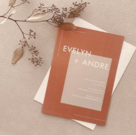 Convites Terracotta Simple Modern Minimalist Wedding