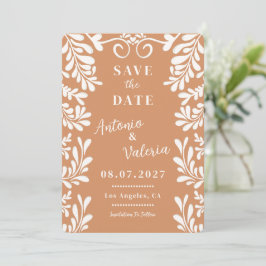 Convites Terracotta Talavera Save the Date Casamento Mexica