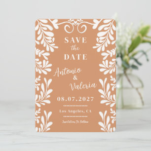 Convites Terracotta Talavera Save the Date Casamento Mexica