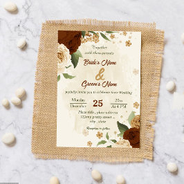 Convites terracotta terra-tona floral casamento verde