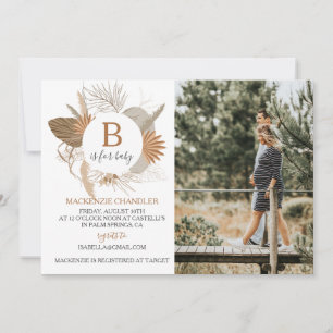 Convites Terracotta Tropical Boho B é para Baby Photo