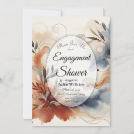 Convites Terracotta Twilight e Marinho Blooms Noivado