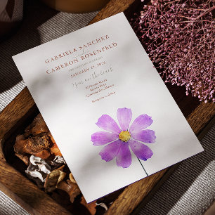 Convites Terracotta Watercolor Boho Floral Daisy Wedding