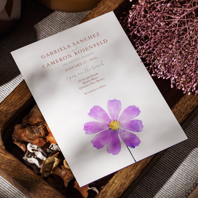 Convites Terracotta Watercolor Boho Floral Daisy Wedding (Criador carregado)