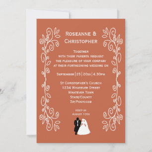 Convites Terracotta Wedding Invitation Groom Design