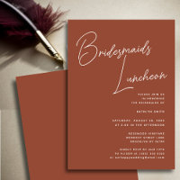 Terracotta Whimsical Script Bridesmaids Luncheon