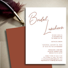 Convites Terracotta Whimsical Script Chic Bridal Luncheon