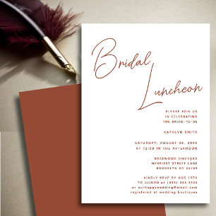 Convites Terracotta Whimsical Script Chic Bridal Luncheon