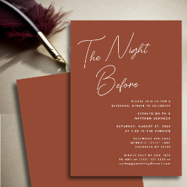 Convites Terracotta Whimsical Script Chic Na Noite Anterior