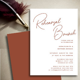 Convites Terracotta Whimsical Script Chic Test Brunch