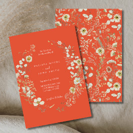 Convites Terracotta White Flora Boho Wildflower Weding