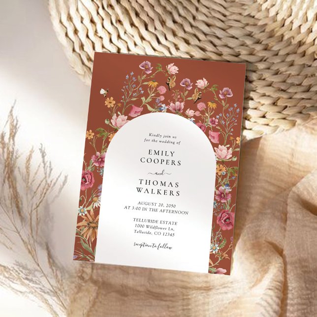 Convites Terracotta Wildflower Arch Invitation (Criador carregado)