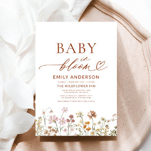 Convites Terracotta Wildflower Baby in Bloom Chá de fraldas