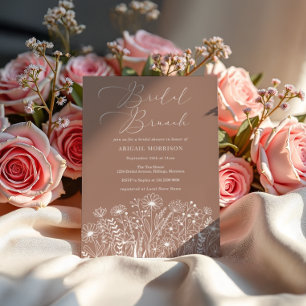 Convites Terracotta Wildflower Boho Bridal BrunChá